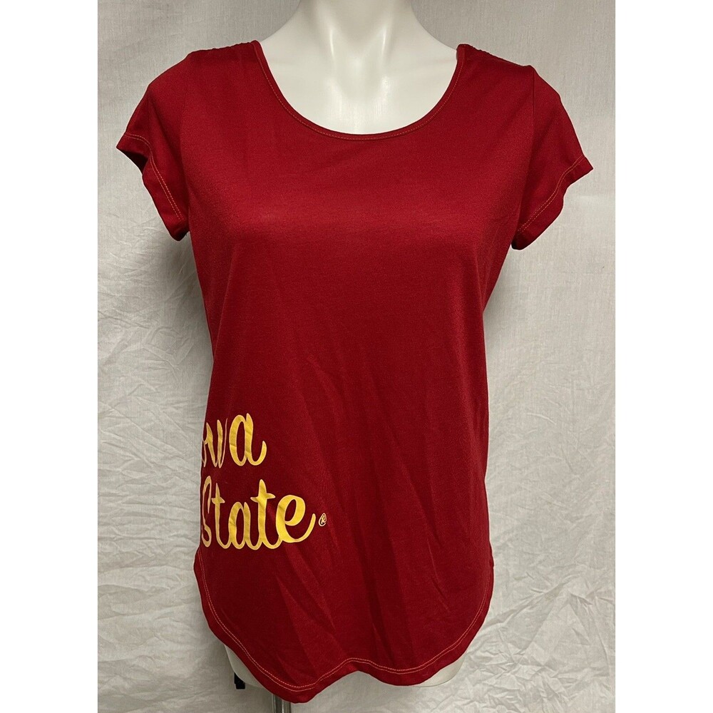 Iowa State ISU Cyclones Zoozatz Open Crisscross Back Red And Gold Shirt Med